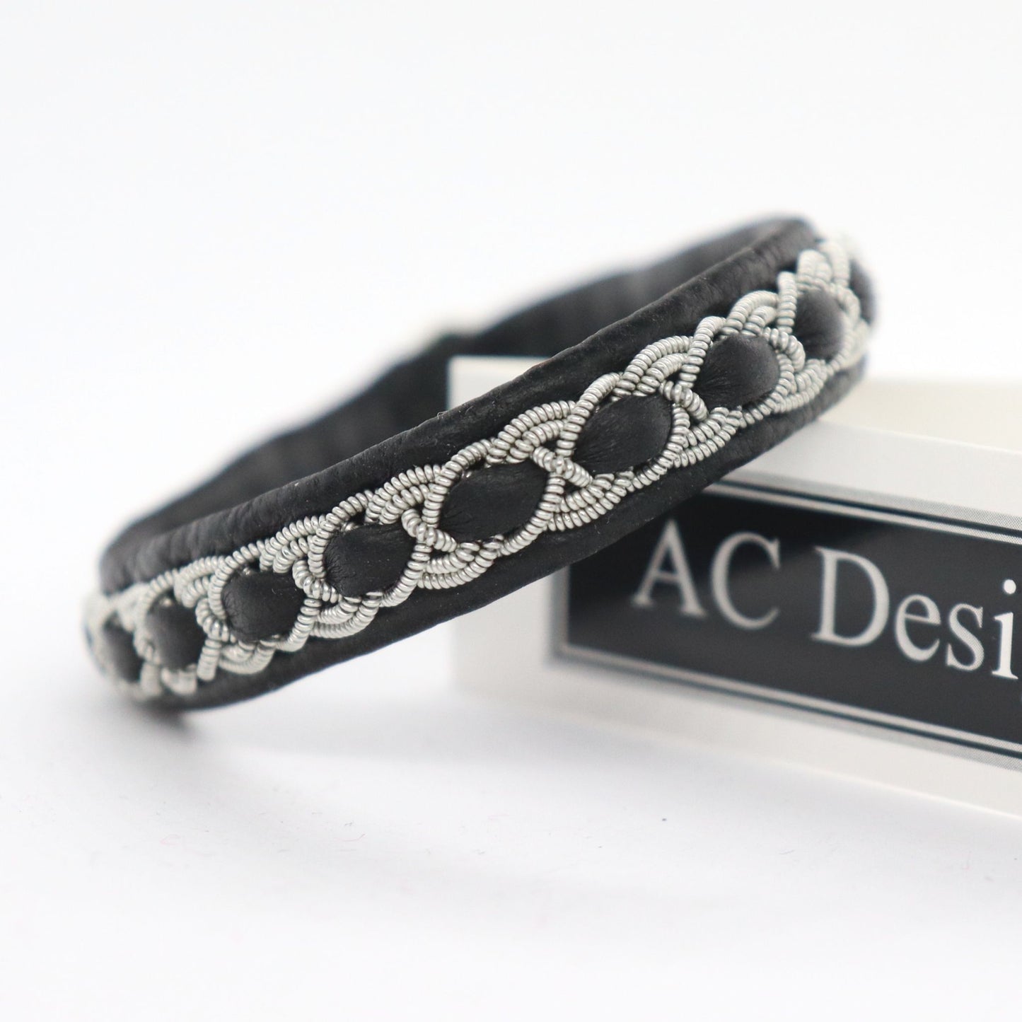 Nordic leather bracelet in Sami style