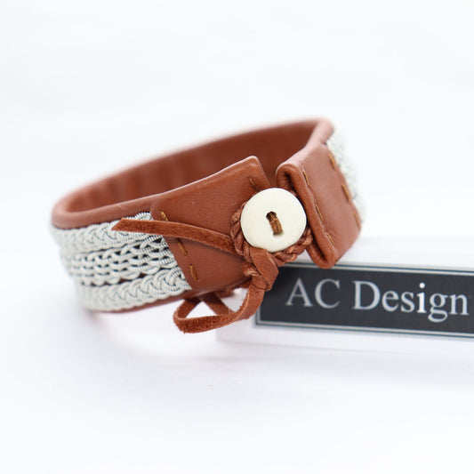 Sami bracelet with reindeer antler button as closure