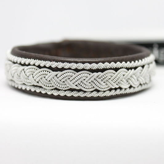 Sami armband in leather and pewter