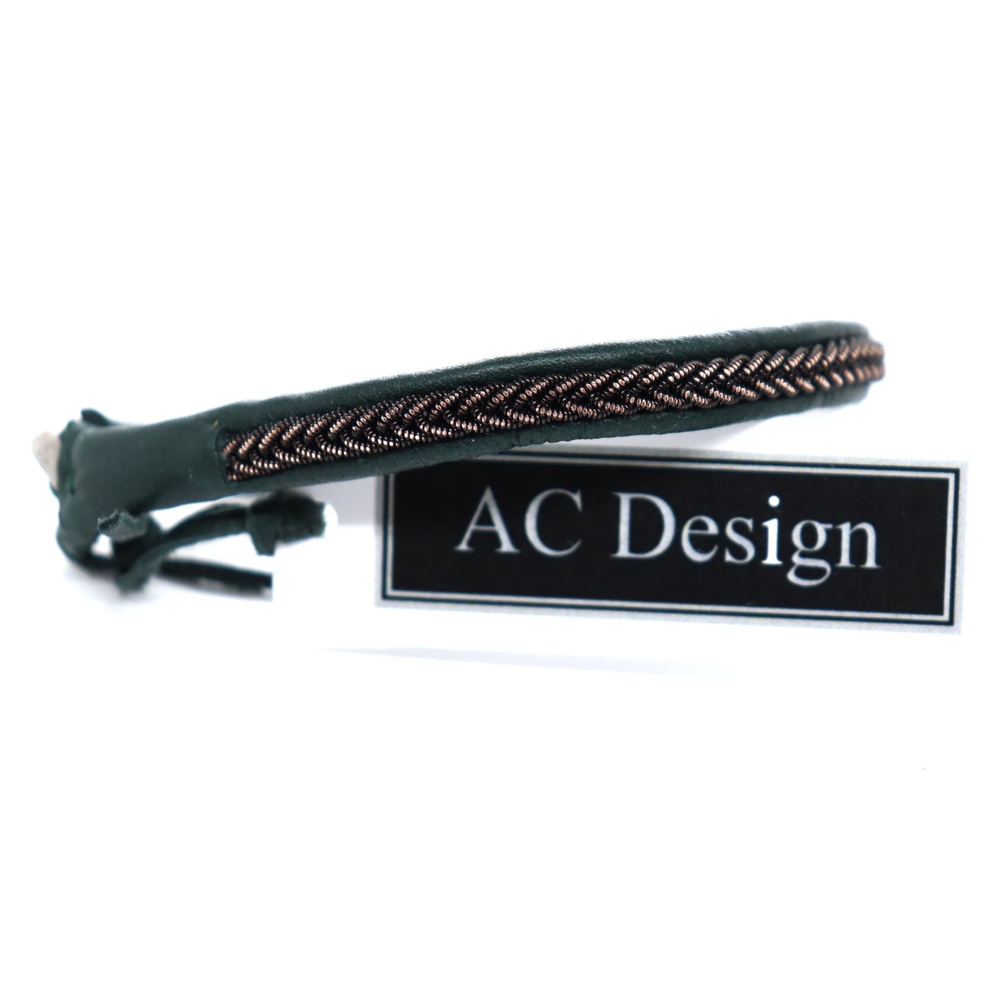 Sami bracelet featuring braided black copper wire with a copper shimmer