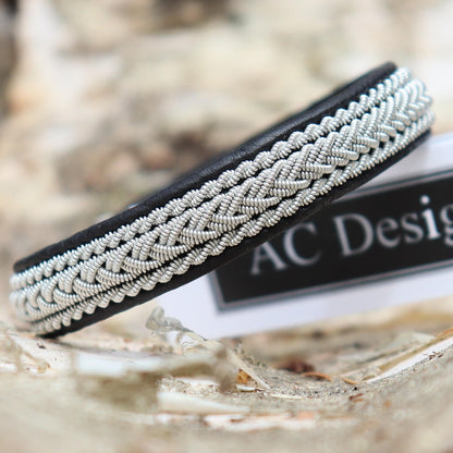 Black Sami leather bracelet, AC Design