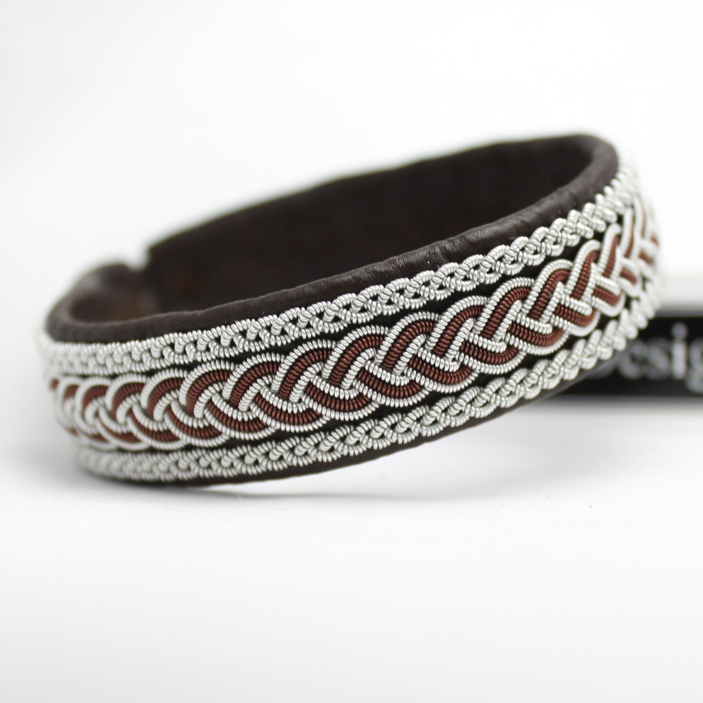 Handcrafted Sami bracelet in dark brown leather