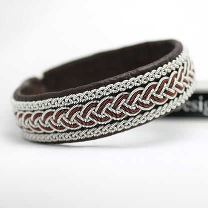 Handcrafted Sami bracelet in dark brown leather