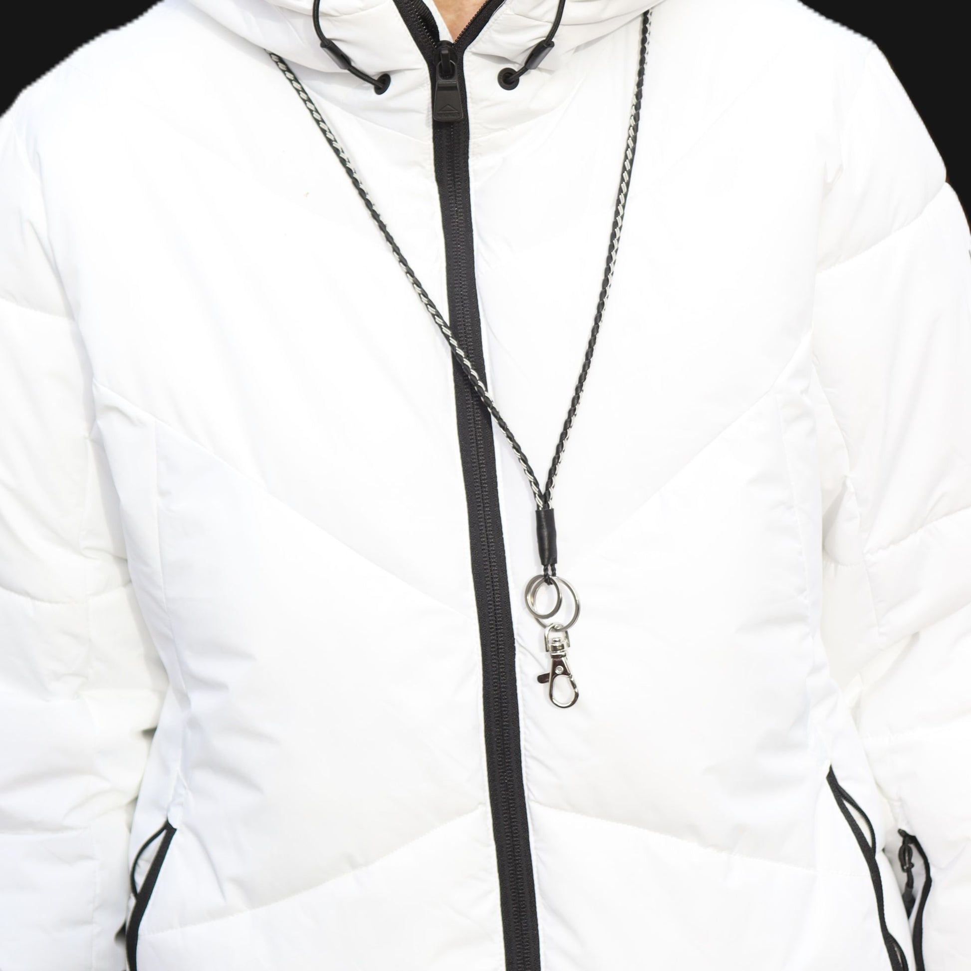 Sami lanyard in use around a neck