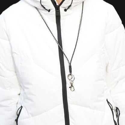 Sami lanyard in use around a neck