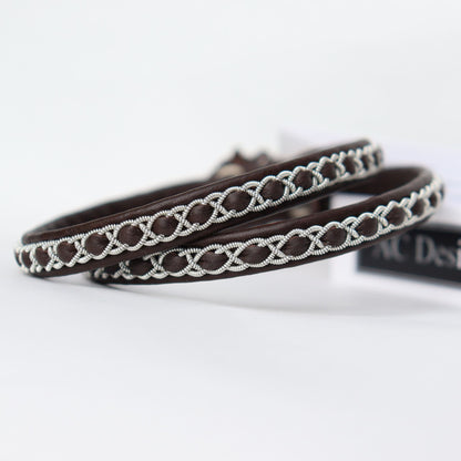 Sami anklet in dark brown reindeer leather