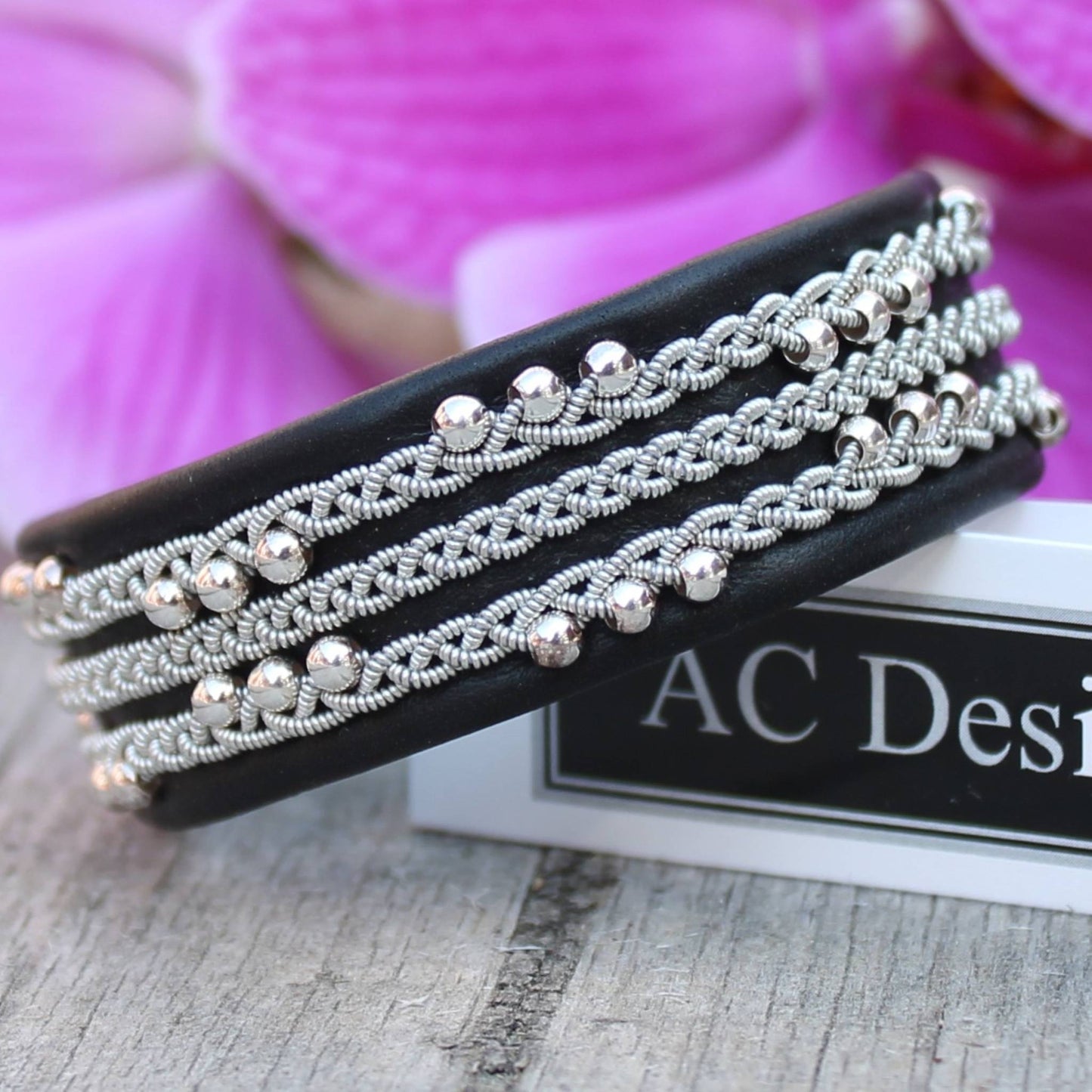 Sami bracelet with sterling silver beads