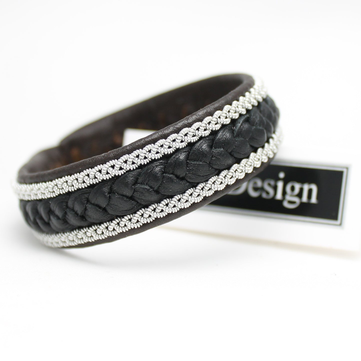 Sami bracelet in dark brown and black leather