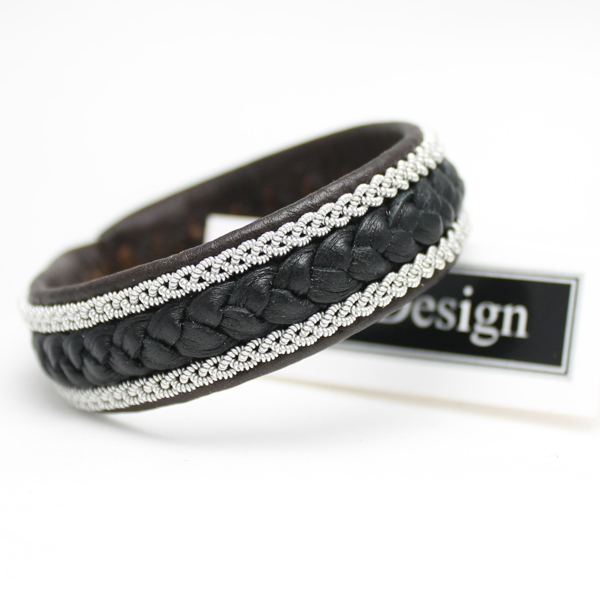 Sami bracelet in dark brown and black leather