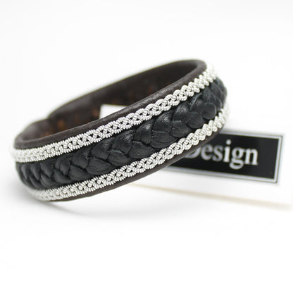 Sami bracelet in dark brown and black leather