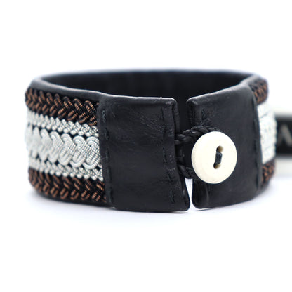 Sami bracelet with reindeer antler button as closure