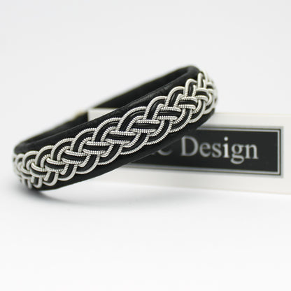 sami bracelet in black reindeer leather and hand crafted braid