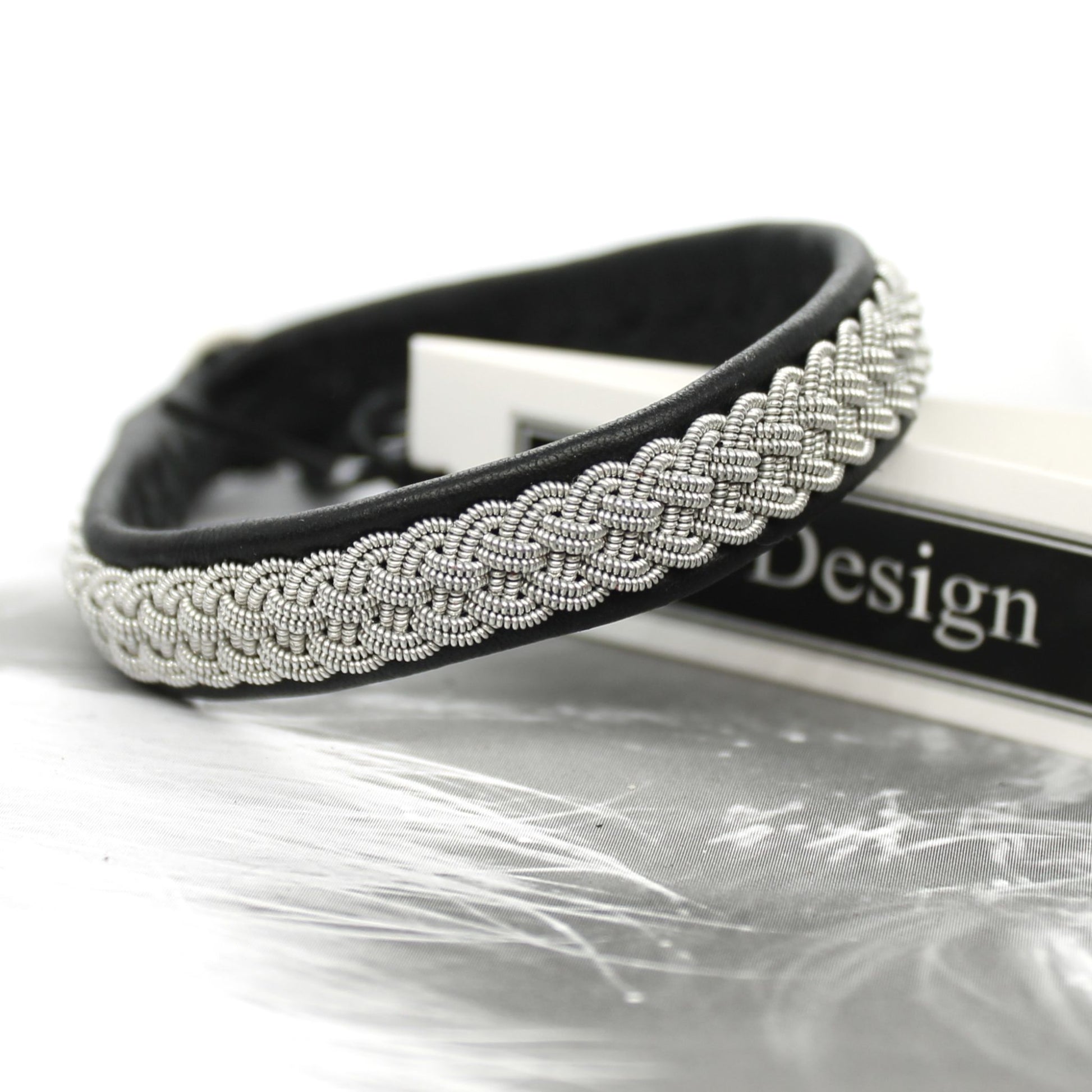 Swedish Sami bracelet in black leather
