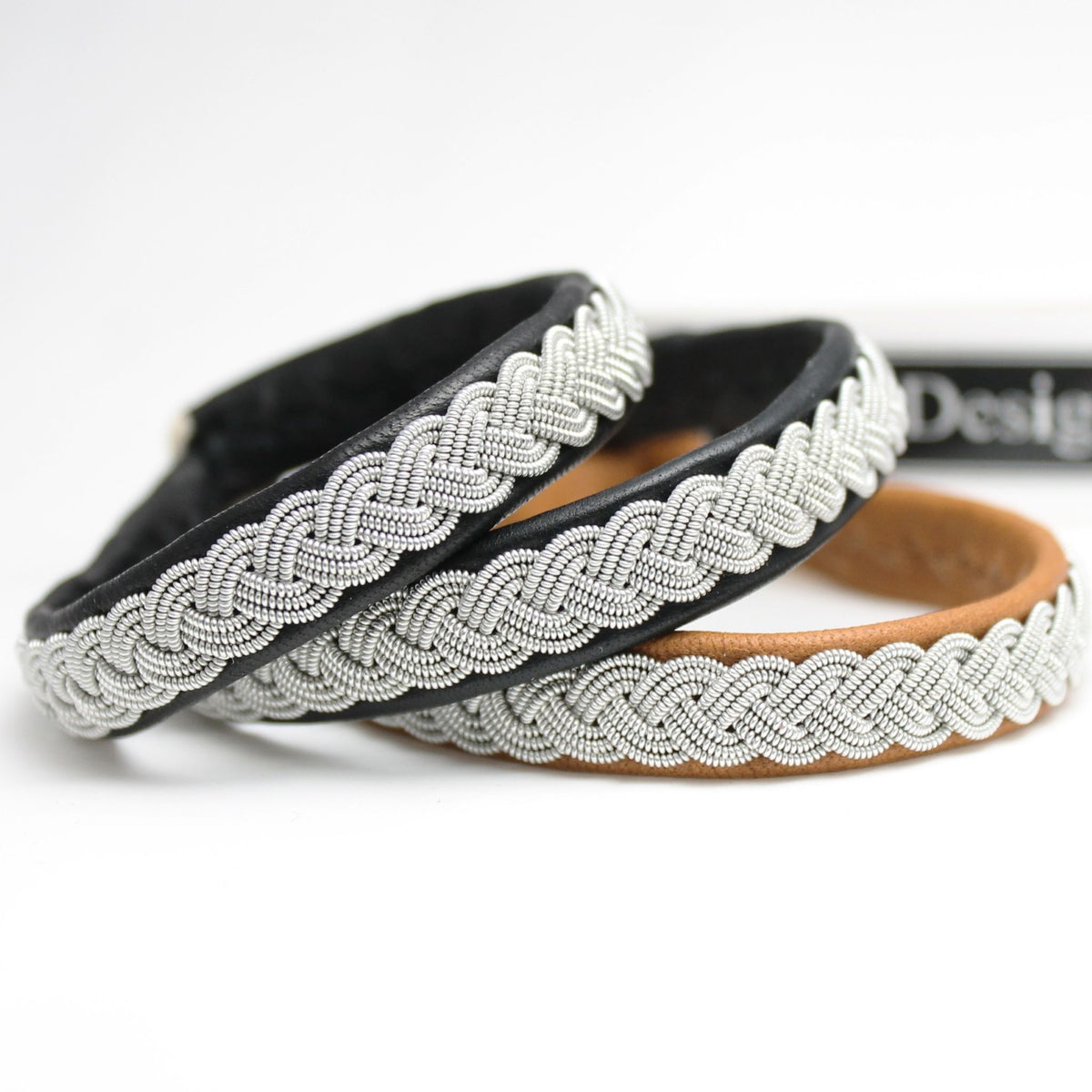 Swedish Sami bracelets in Black reindeer leather
