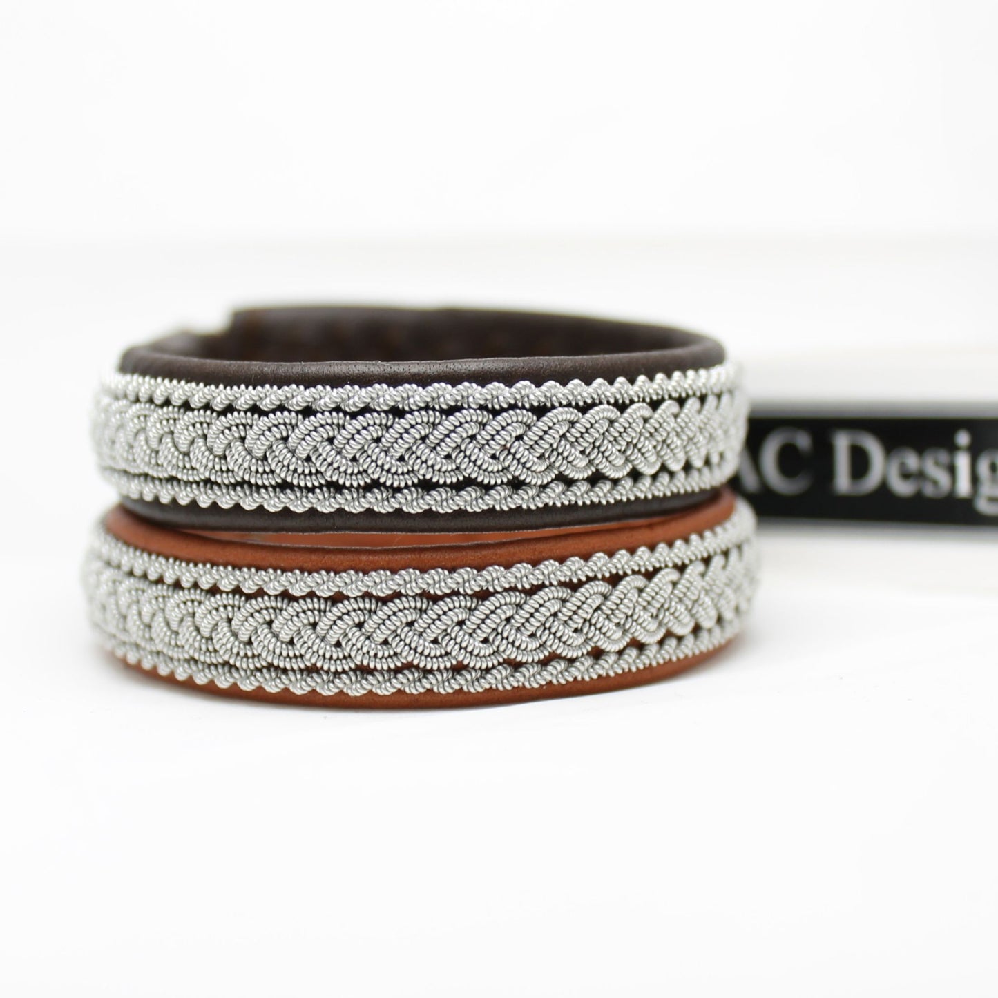Two Sami bracelets in genuine leather