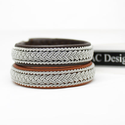 Two Sami bracelets in genuine leather
