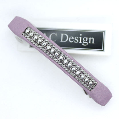Decorative Sami hair barrette with a handcrafted pewter braids and sterling silver beads