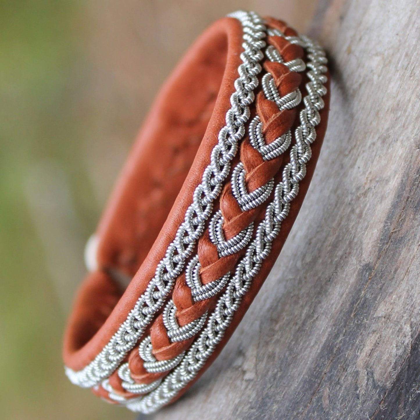 sami lapland bracelet in nature brown leather