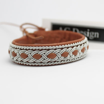 Swedish Sami bracelet in nature brown leather