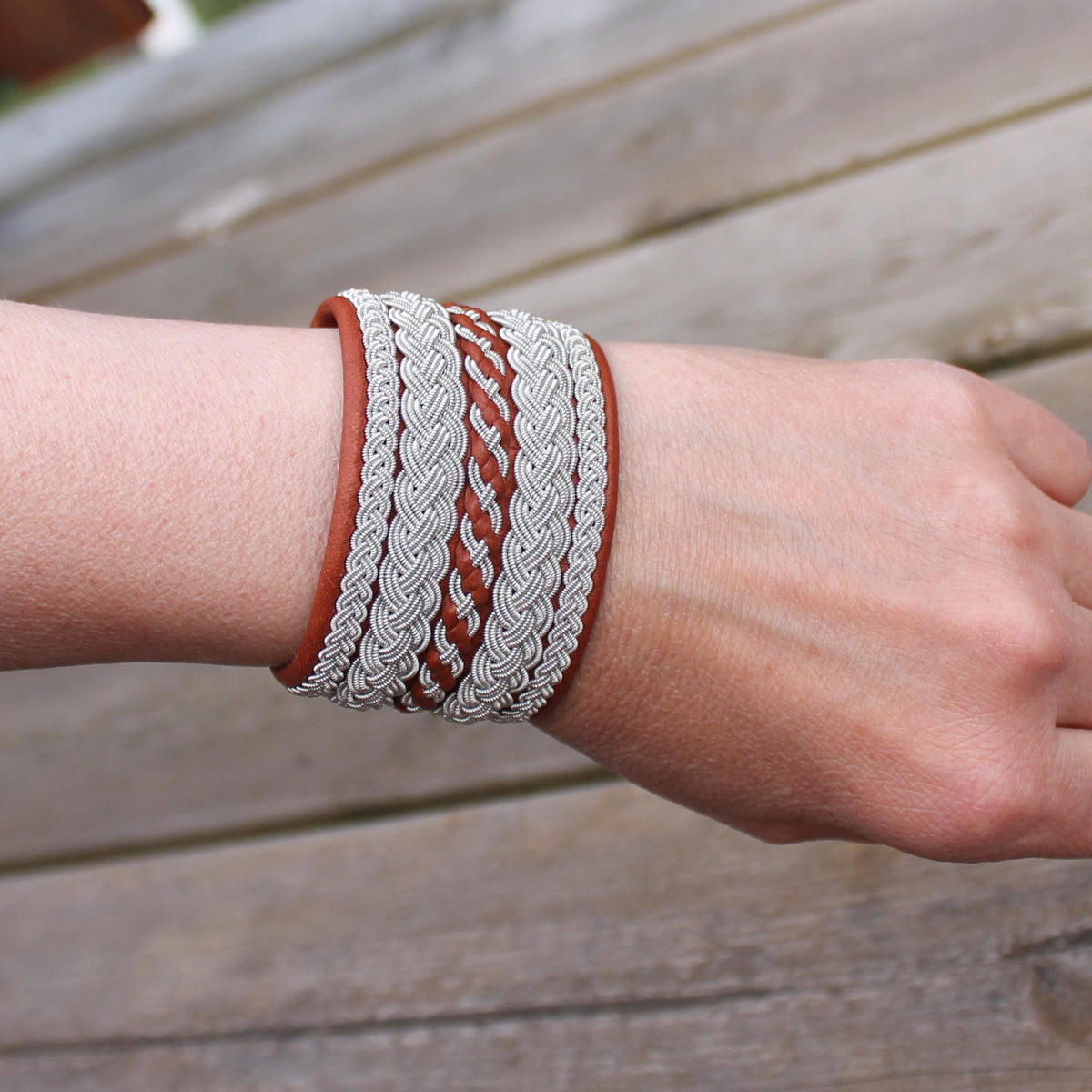 Nordic Sami bracelet worn on wrist